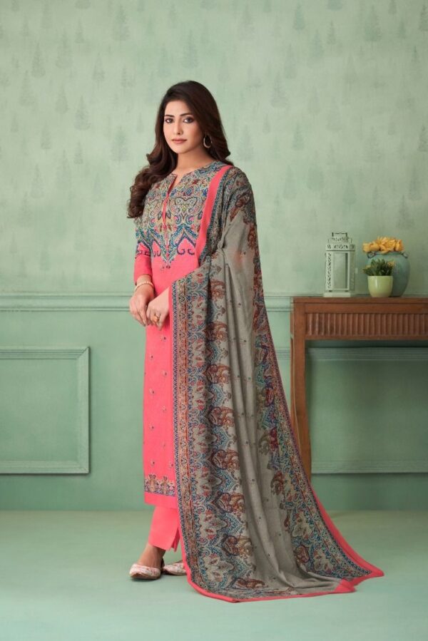 Esta Cherry 1010 - Digital Printed Cotton Cambric With Hand Work Suit