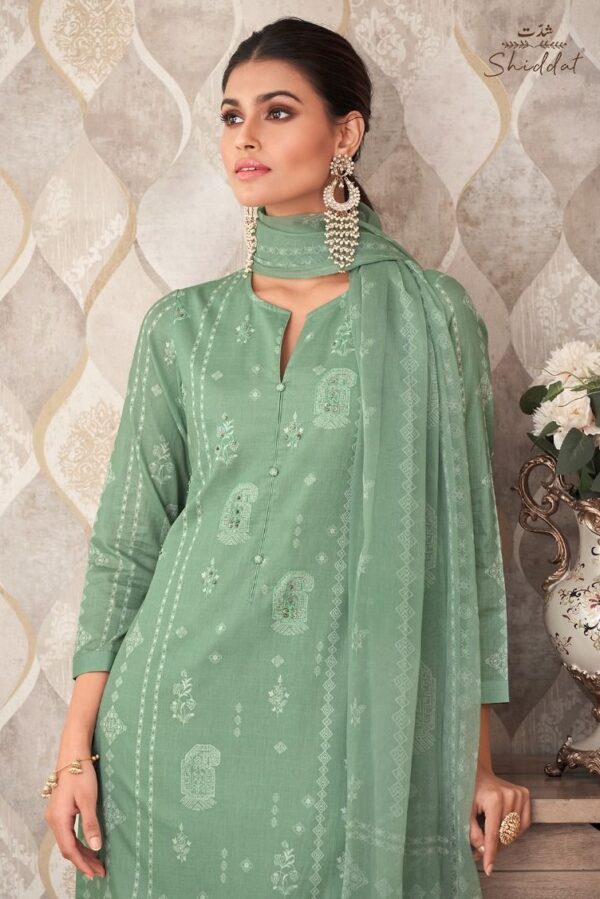 Shiddat Nessa 110 - Block Printed Cotton Cambric With Knot Work Suit