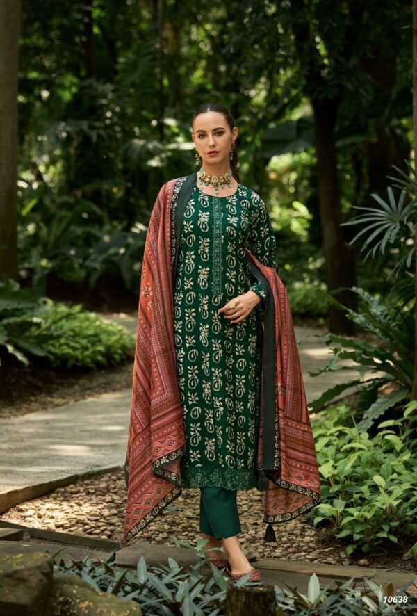 Pure Viscose Muslin Digital With Fancy Embroidery Work Suit - TIF 1140