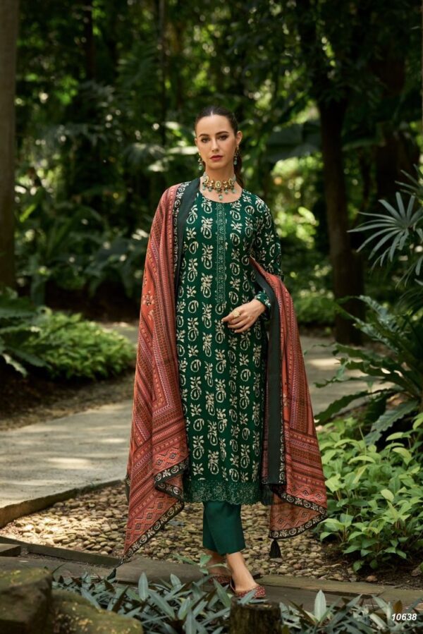 Pure Viscose Muslin Digital With Fancy Embroidery Work Suit - TIF 1140