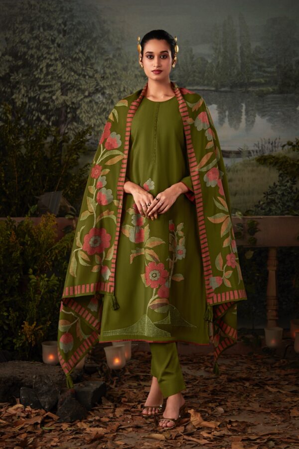 Sadhana Kasturi 11008 - Pure Viscose Muslin Digital & Foil Print With Fancy Embroidery Work Suit