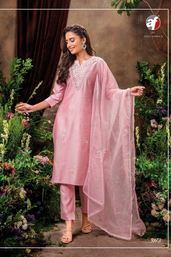 AF Chandani 3176 - Viscose Nylon Beautiful Embroidery With Handwork Stitched Suit