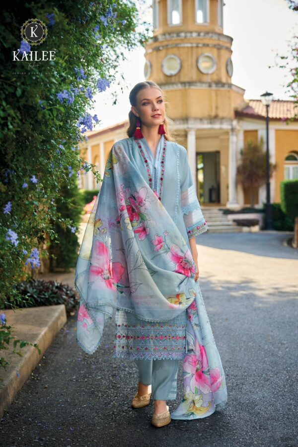 Kailee Shrungar 42466 - Pure Viscose Silk Designer Thread Handwork Stitched Suit