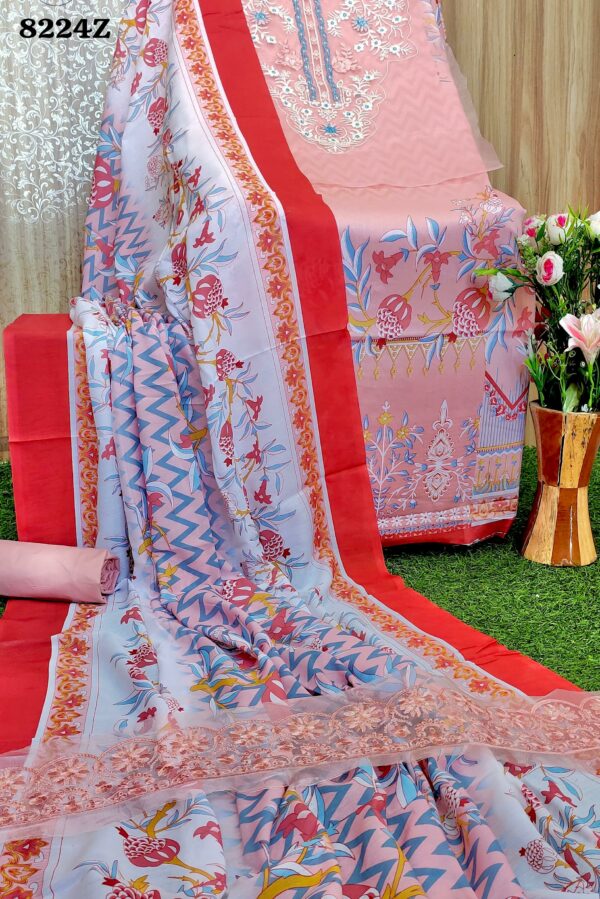 Pure Lawn Cotton With Heavy Embroidery Pakistani Style Suit