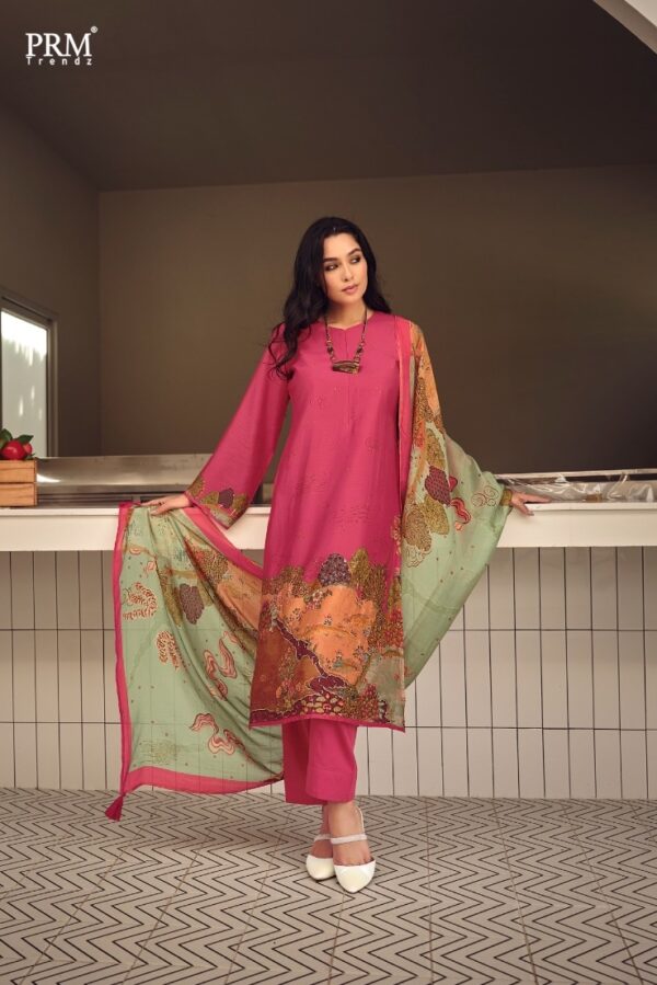 PRM Fiori 5408 - Pure Muslin Silk Digital Print With Heavy Khatli Work Suit