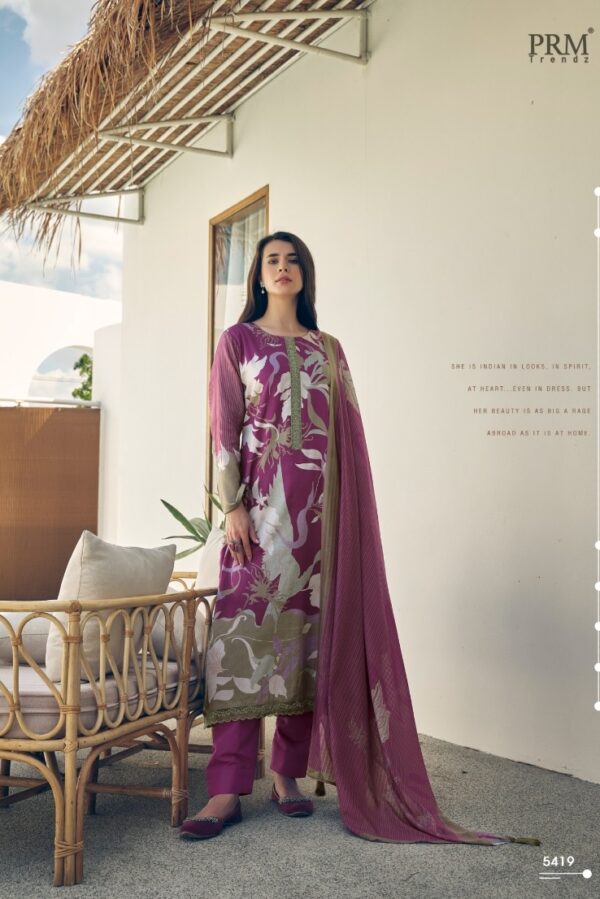PRM Serein 5424 - Pure Jam Cotton With Fancy Work With Digital Print Suit