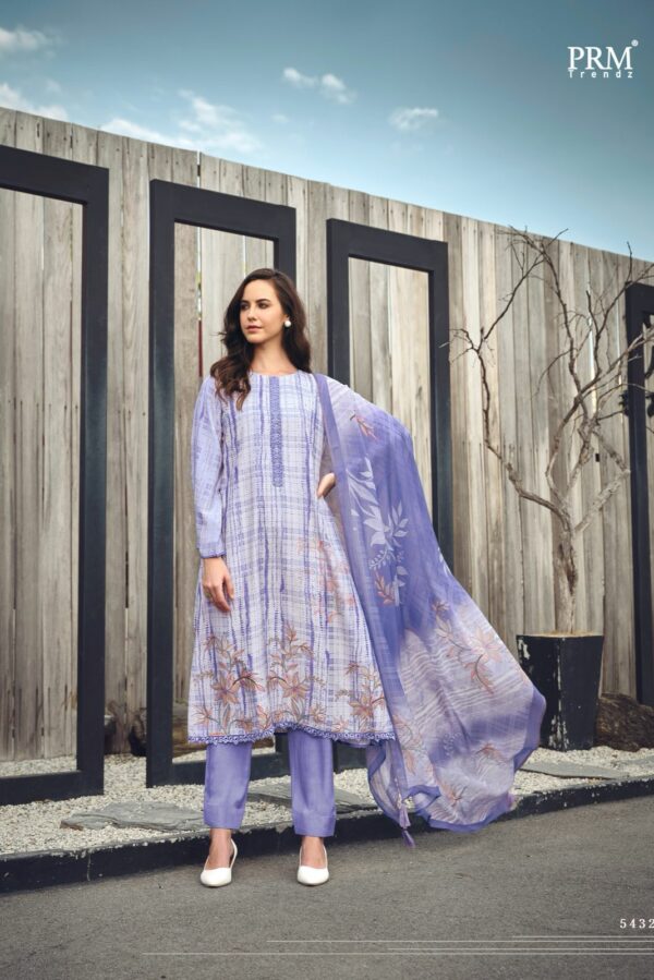 PRM Tieran 5432 - Pure Muslin Silk Digital Prints With Heavy Khatli Work Suit