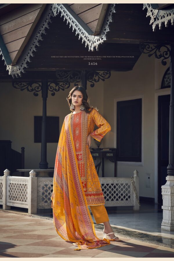 PRM Ozara 5456 - Pure Muslin Silk Digital Print With Heavy Khatli Work Suit