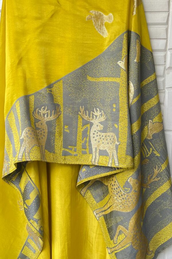 Banarasi Shimmer Silk Printed With Gotta, Resham, Sequence & Zari Embroidery Suit
