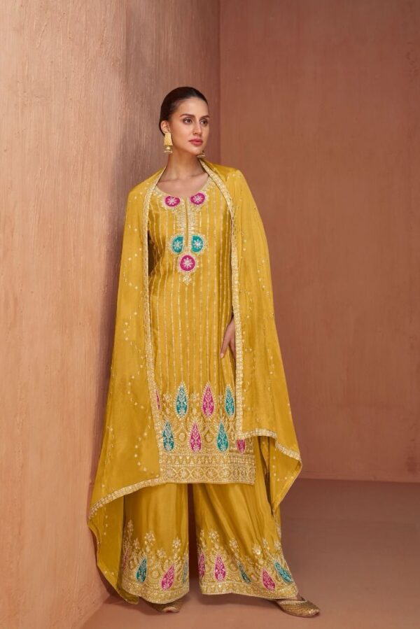 Gulkayra Gazal 7433 - eal Chinon Embroidered Stitched Suit