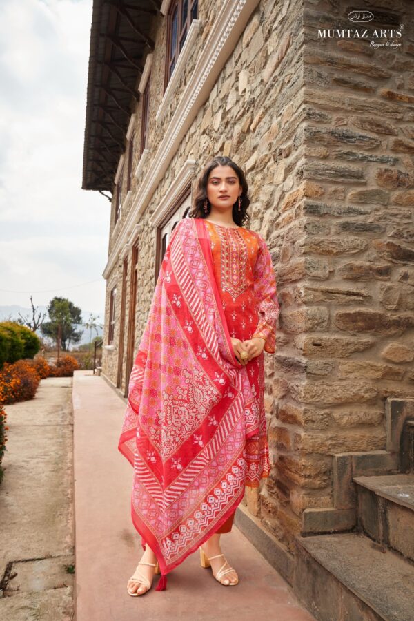Mumtaz Gunjan 8006 - Pure Viscose Lawn Cambric Digital Print With Heavy Embroidery Suit