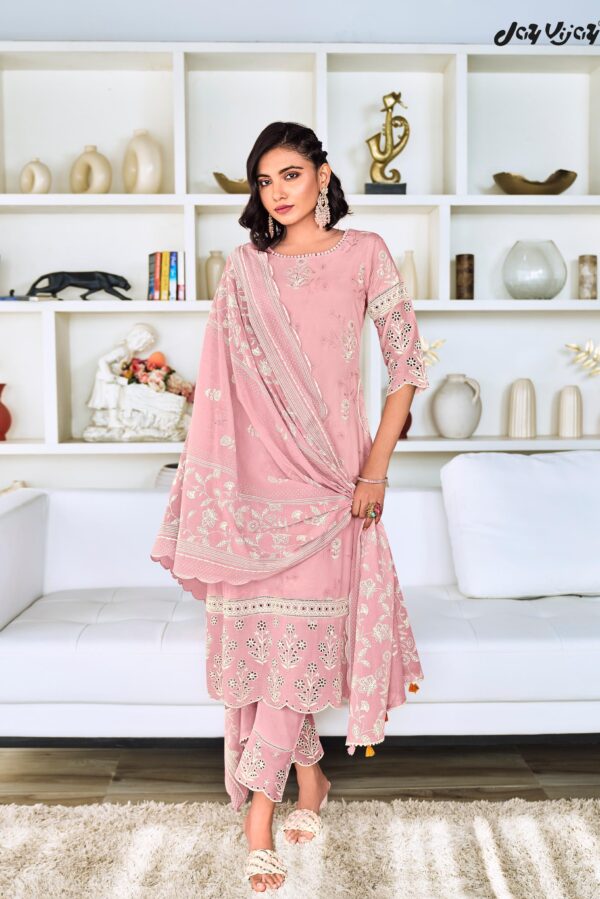 Jay Vijay Tasveer 8816 - Pure Cotton Embroidery Khadi Block Print With Handwork & Embroidery Suit