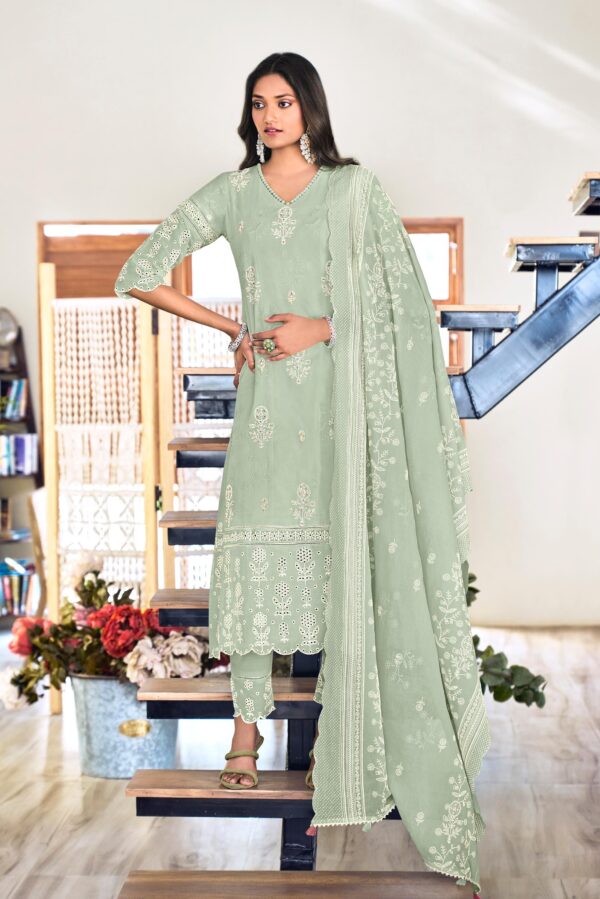 Jay Vijay Tasveer 8816 - Pure Cotton Embroidery Khadi Block Print With Handwork & Embroidery Suit