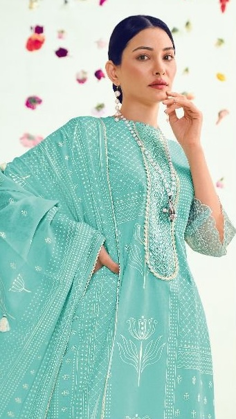 Jay Vijay Safar 8876 - Pure Cotton Khadi Block Print With Embroidery Suit