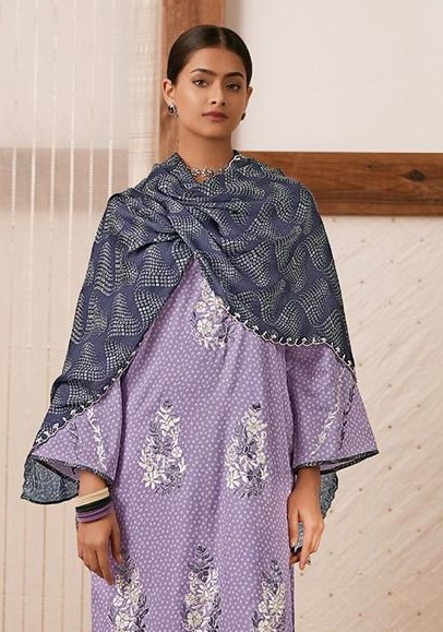 Kimora Gara 9128 - Pure Muslin Digital Print With Placement Gara Embroidery Suit