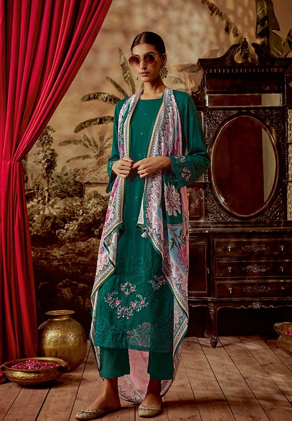Kimora Janab 9208 - Modal Silk Embroidered Suit