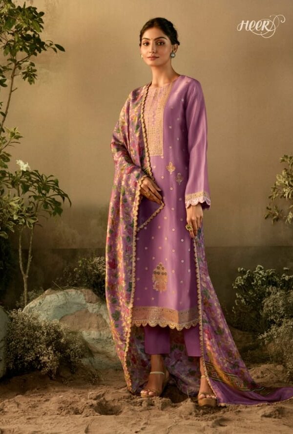 Kimora Surmai 9246 - Pure Banarasi Zari Tissue With Meenakari and Embroidery Suit