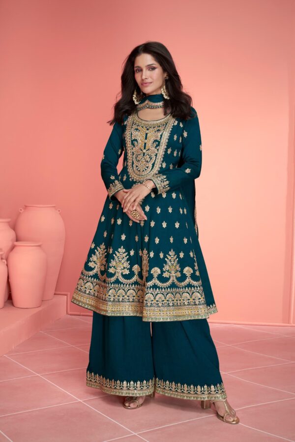 Aashirwad Nurvi 9821 - Premium Silk Embroidered Stitched Suit