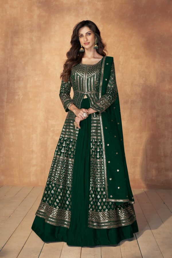 Aashirwad Sequence 9889 - Real Georgette With Work Stitched Dress