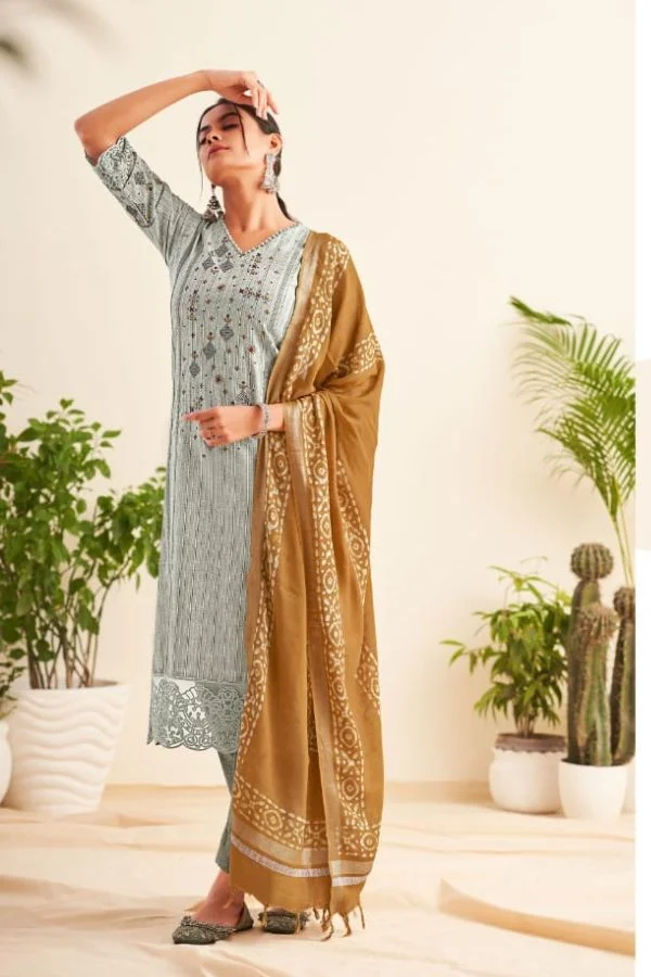 Jay Vijay Vaani 8584 - Pure South Cotton Lining With Fancy Embroidery Suit