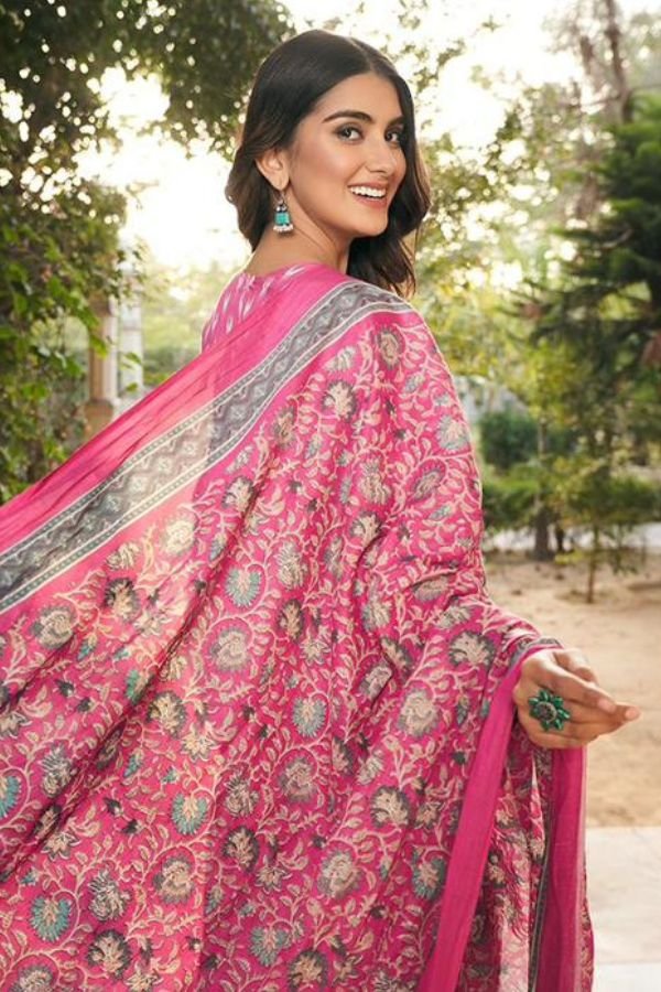 Mumtaz Itrh 5006 - Pure Jam Satin Print with Heavy Neck and Daman Embroidery Suit