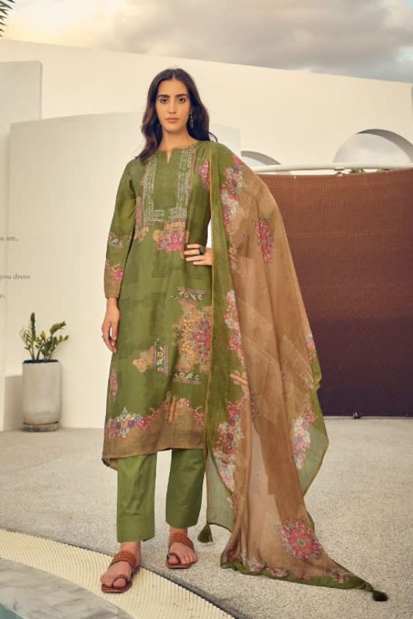PRM Roselyn 5416 - Pure Muslin Silk Digital Prints With Heavy Khatli Work Suit