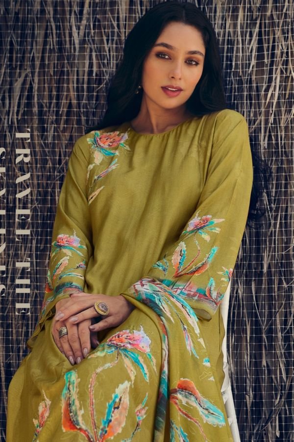 PRM Zaysha 5424 - Pure Muslin Silk Digital Prints With Heavy Khatli Work Suit