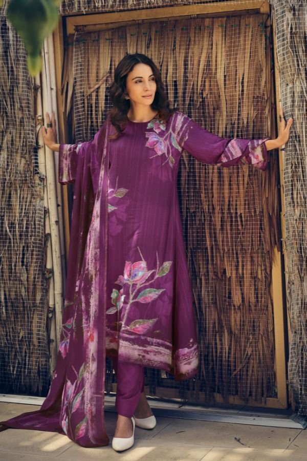 PRM Zaysha 5424 - Pure Muslin Silk Digital Prints With Heavy Khatli Work Suit