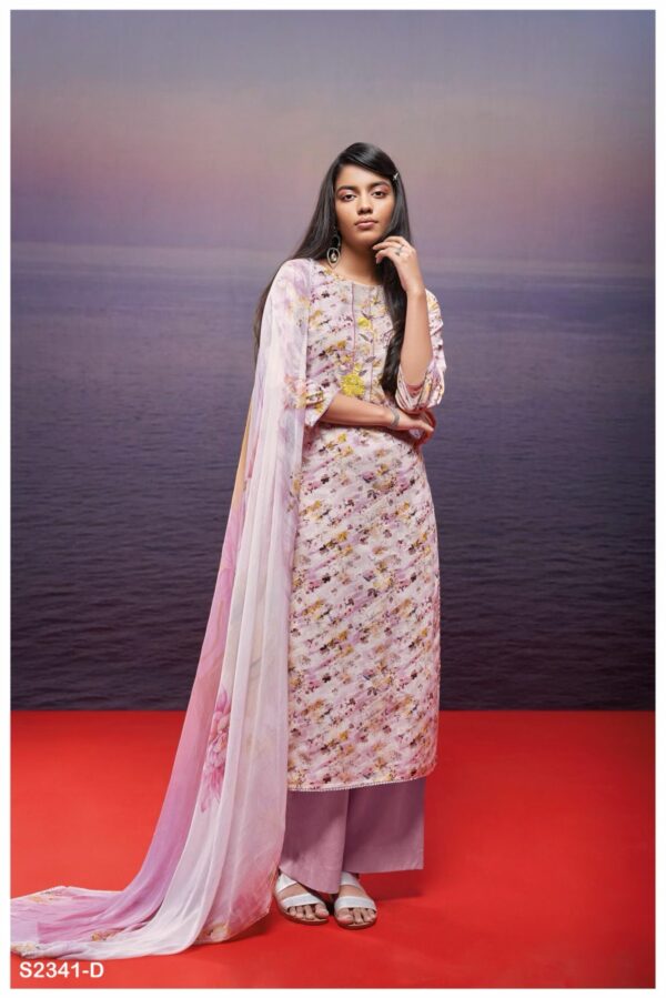 Ganga Solay S2341D - Premium Cotton Digital Printed With Embroidery Suit