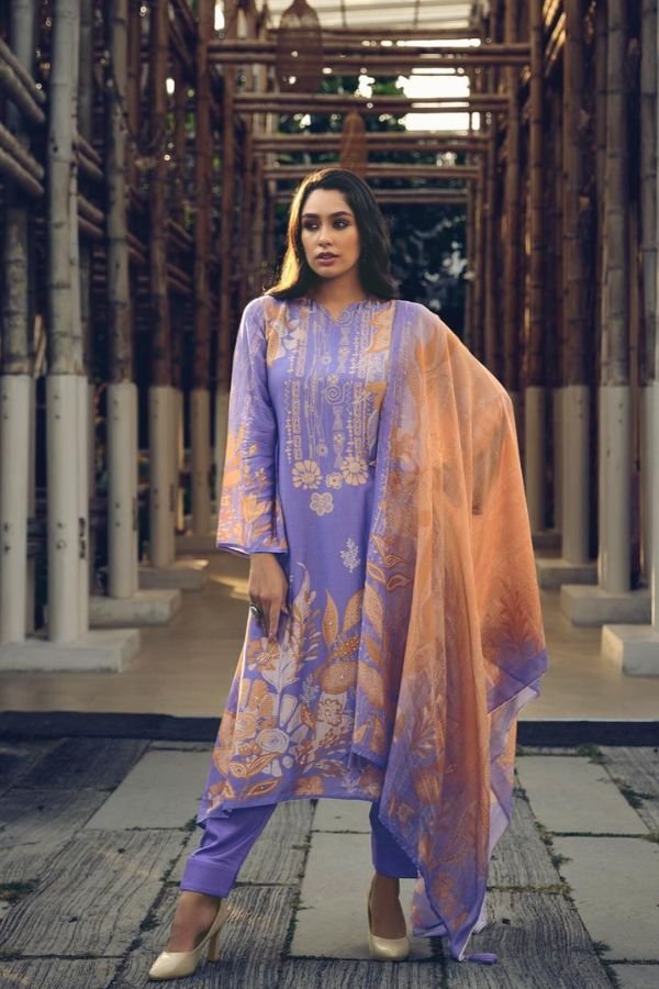 Sadhana Kavleen 10024 - Pure Muslin Silk Digital Print with Heavy Khatli Work Suit