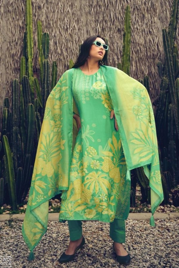 Sadhana Kavleen 10024 - Pure Muslin Silk Digital Print with Heavy Khatli Work Suit