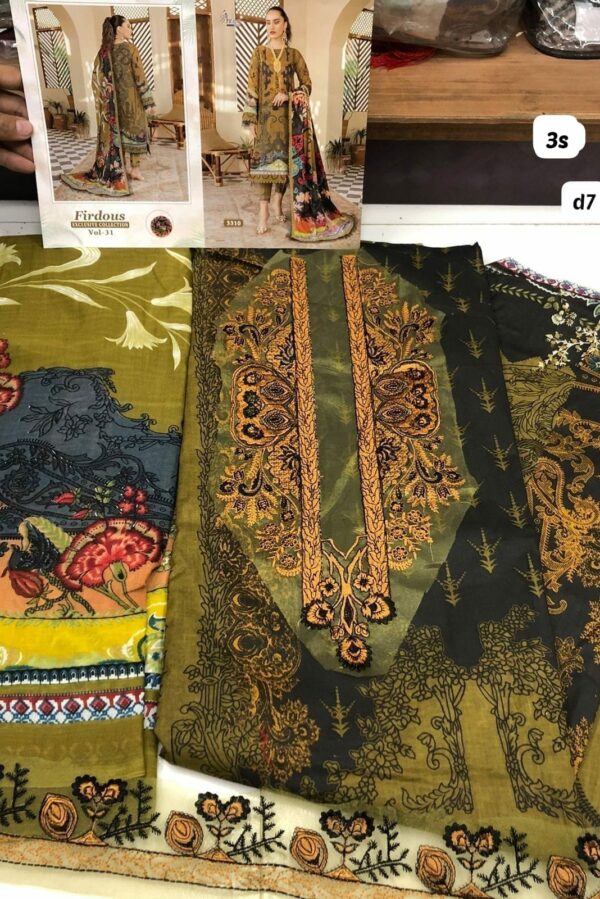 Pure Cotton Print With Exclusive Patch Embroidery Pakistani Style Suit
