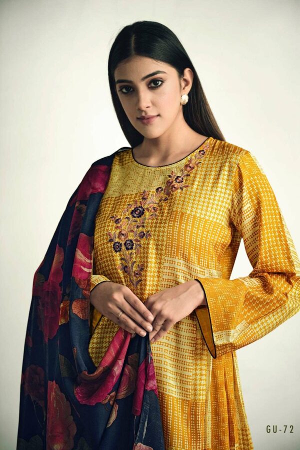 Varsha Gulfam 73 - Viscose Muslin Printed With Embroidery Suit
