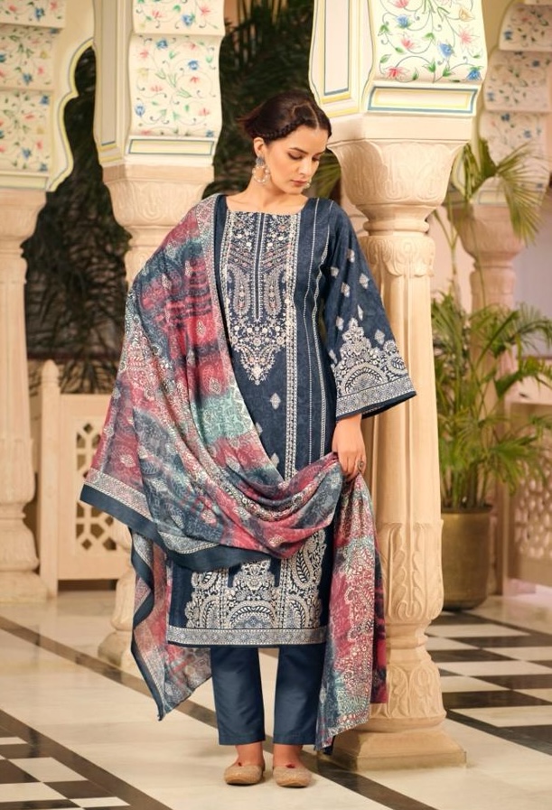 Belliza Naira 008 - Pure Cotton Digital Prints With Exclusive Heavy Self Embroidery Suit