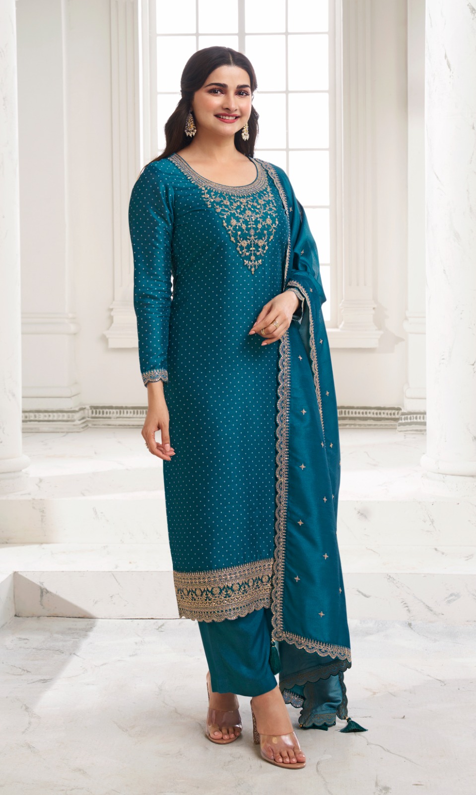 Vinay Surbhi - Digital Printed Silk Georgette With Embroidery Work Suit