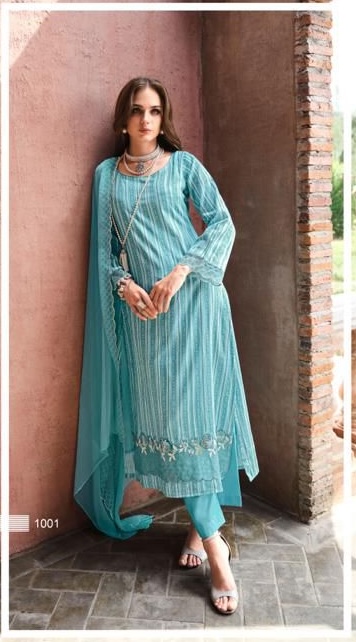 YesFab Chitransh 1006 - Premium Cotton Satin With Cutwork Embroidery Suit