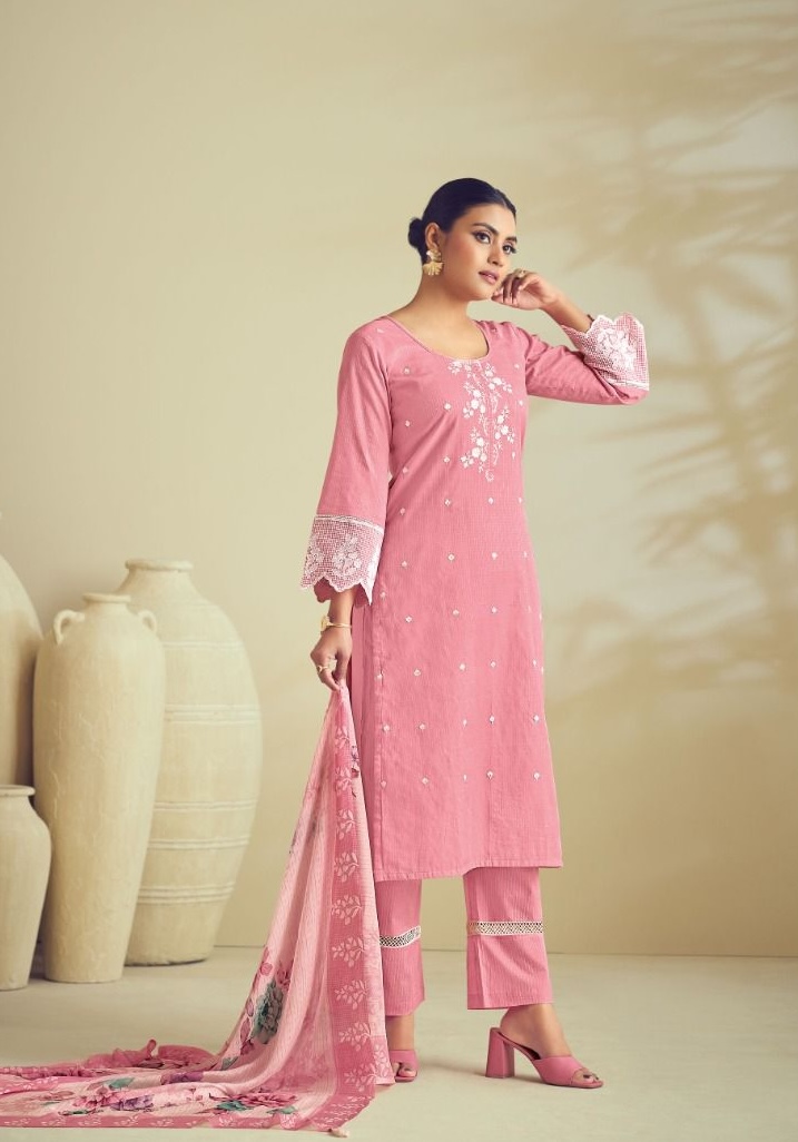 Reyna Kaatha 10047 - Superior Cotton Katha Print With Allover Embroidery Suit