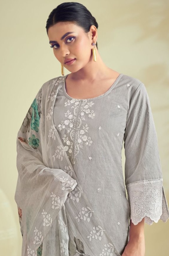 Reyna Kaatha 10047 - Superior Cotton Katha Print With Allover Embroidery Suit
