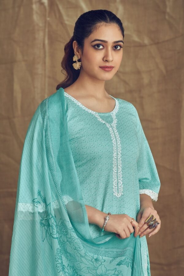Reyna Simran 10059 - Superior Cotton Printed With Embroidery And Lace Suit