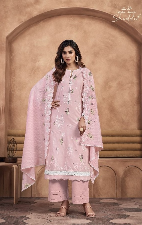 Shiddat Molen 108 - Block Printed Cotton Cambric With Embroidery Work Suit