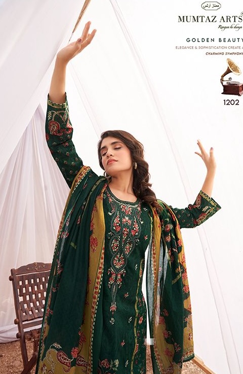 Mumtaz Ellena 1206 - Pure Karachi Lawn Cambric Digital Print With Heavy Schiffli Embroidery Suit