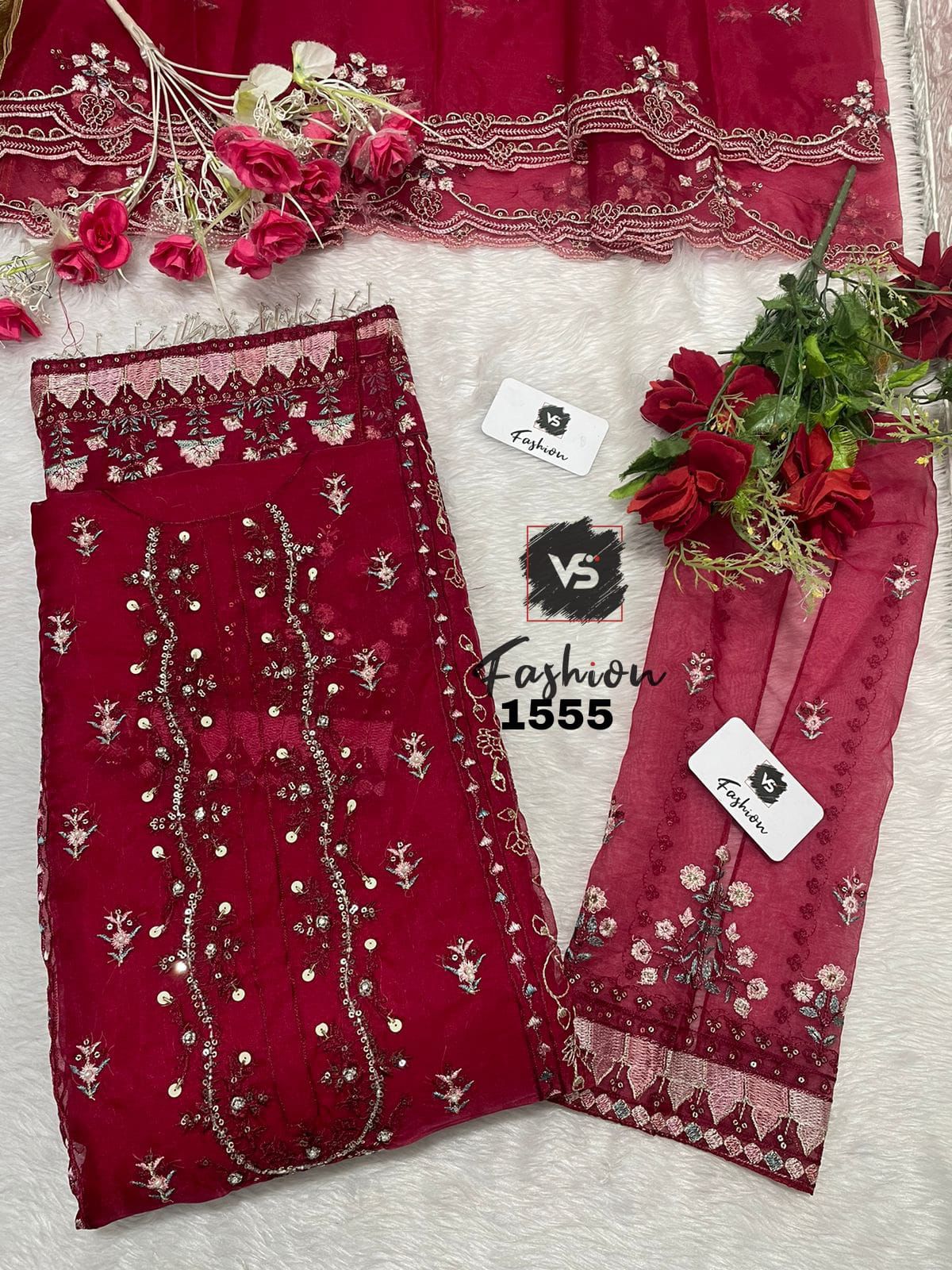 Organza Embroidered Pakistani Style Suit