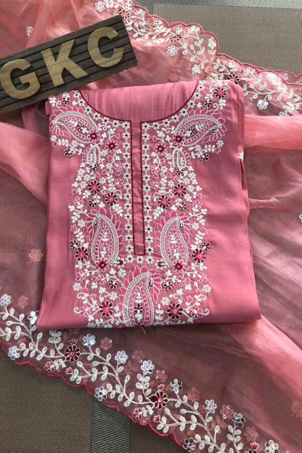 Beautiful Muslin Embroidered Suit