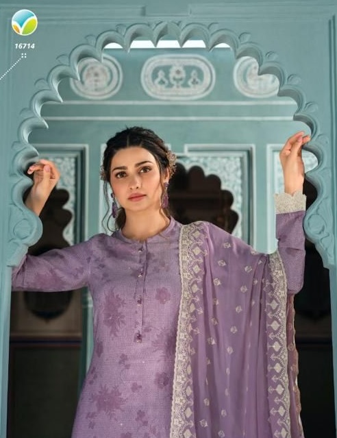 Vinay Royal Crepe 16717 - Royal Crepe With Thread & Stone Work Suit