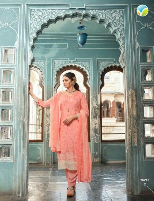 Vinay Royal Crepe 16717 - Royal Crepe With Thread & Stone Work Suit