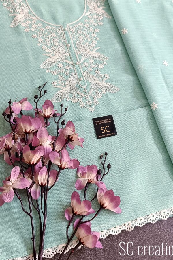 Beautiful Pure Soft Kota Linen Embroidered Suit