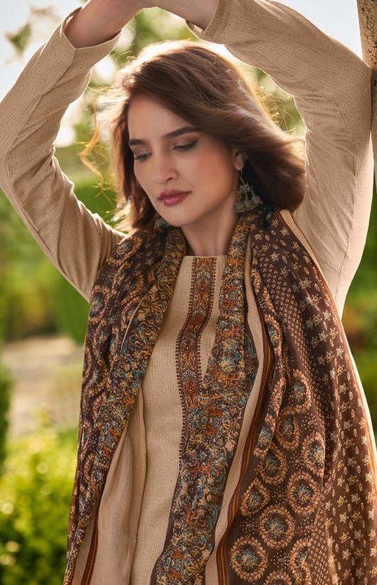 Mumtaz Andaaz 31009 - Pure Jam Satin Digital Print With Heavy Embroidery Suit