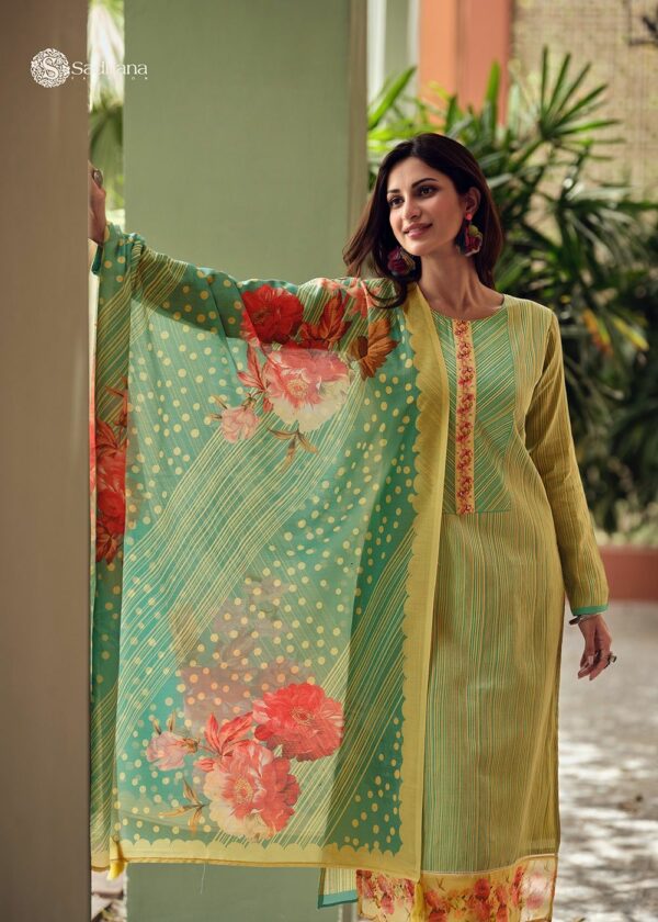 Sadhana Emaar 5239 - Pure Cotton Silk Printed With Handwork Suit