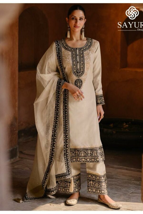 Sayuri Ruhani 5430 - Real Georgette Premium Silk Embroidered Stitched Suit