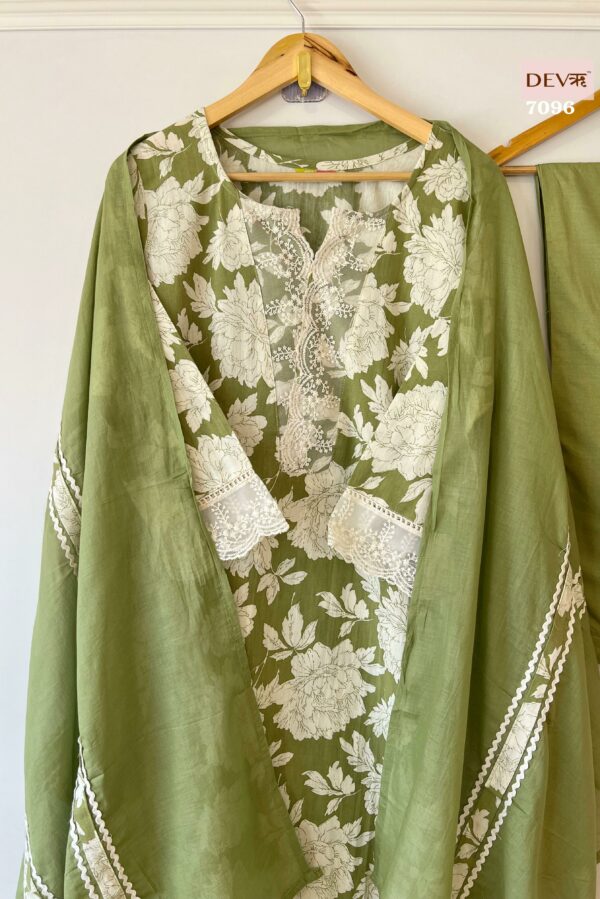 Pure Linen Cotton Printed With Scalping Thread Work Stitched Suit